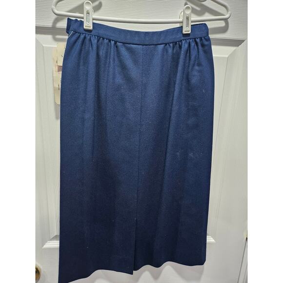 NWT Vintage Pendleton Wool Midi Navy Blue Skirt New with Tag Size 6 - Picture 11 of 15